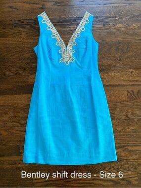 Lilly Pulitzer Bentley Shift Dress Searulean Blue - size 6 NWT